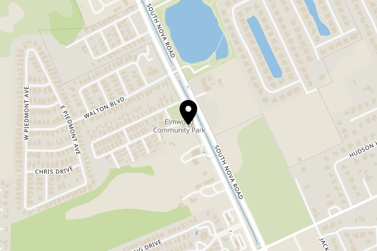 Map showing the location of Pizza Rays on 3340 S Nova Rd in Port Orange